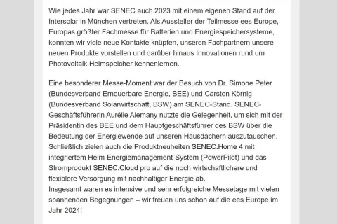 Beispiel-Text für eine Unternehmens-News in einem Newsletter.